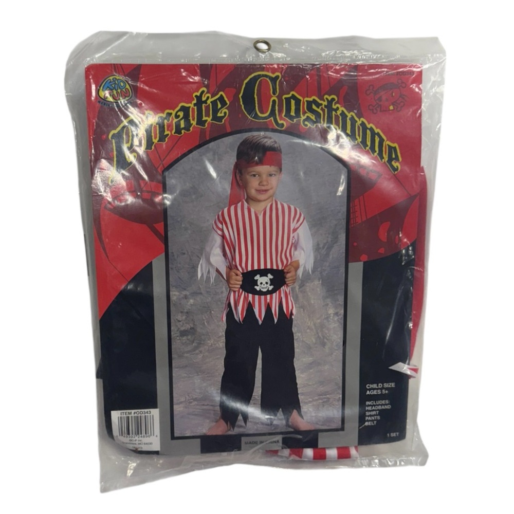 Kid fun brand pirate costume for kids 5+ brand new in package never worn outfit!